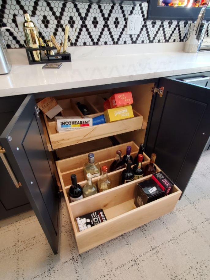 Under counter cabinet with pull out drawers